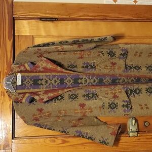 Ivy Koral Oversized Wool Duster Open-Front Jacket Made in USA Small